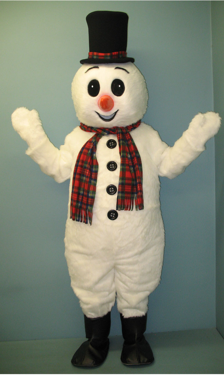Extra Round Snowman w/ Hat & Scarf Mascot Costume 2707A-Z